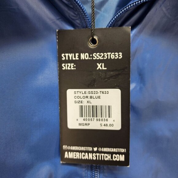 Short Sleeve Mens size XL Full Zip Jacket Blue Black Golf Windbreaker NEW - Picture 10 of 13